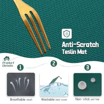 Elevated Dog Bed with Canopy, Raised Outdoor Dog Bed with Powerful Anti-Slip Feet, Portable Pet Bed Cot with Larger Shade, Raised Large Dogs Cooling Bed for Camping, Indoor & Outdoor