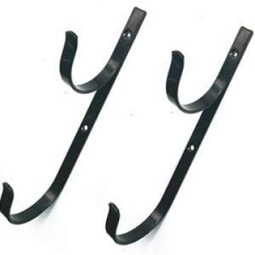 MENG ZHI AO 4 PCS Set Pool Pole Hangers Heavy Duty Black Aluminium Holder Hooks with Screws Perfect Hooks for Swimming Pool,Telescopic Poles,Skimmers,Nets Brushes,Vacuum Hose Etc