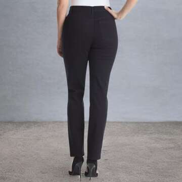 Gloria Vanderbilt Women's Amanda Classic High Rise Tapered Jean Standard, Black-DS, 12 Short