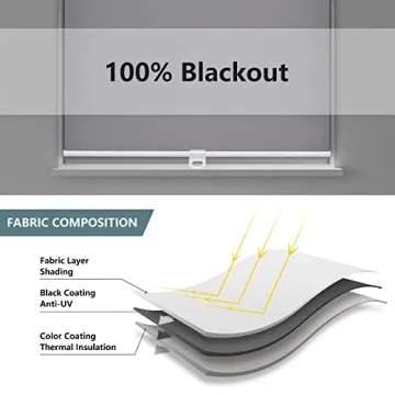 AOSKY Cordless Roller Shades Blackout Blinds for Windows