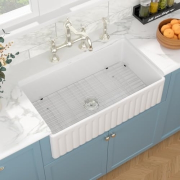 Sarlai 36 Inch White Farmhouse Sink for Elegant Kitchens
