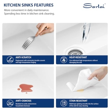 Sarlai 36 Inch White Farmhouse Sink for Elegant Kitchens