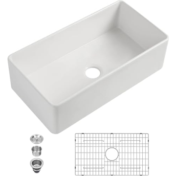 Sarlai 36 Inch White Farmhouse Sink for Elegant Kitchens