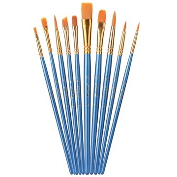 10pc Professional Paint Brushes Set for Artists & Hobbyists