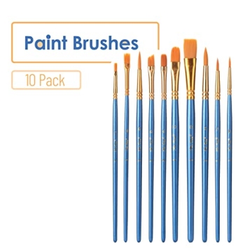 10pc Professional Paint Brushes Set for Artists & Hobbyists