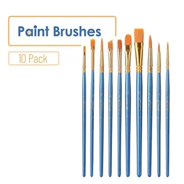10pc Professional Paint Brushes Set for Artists & Hobbyists