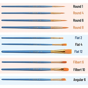 10pc Professional Paint Brushes Set for Artists & Hobbyists