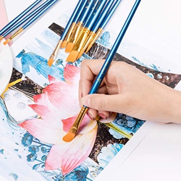 10pc Professional Paint Brushes Set for Artists & Hobbyists