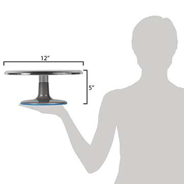 Ateco Revolving Cake Decorating Stand, 615 12" Round, Aluminum Base, White