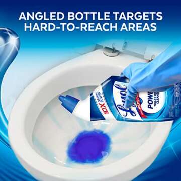 Lysol Power Toilet Bowl Cleaner Gel, For Cleaning and Disinfecting, Stain Removal, 24oz