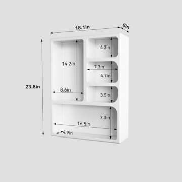 ARTPOWER Wooden Geometric Arched Wall Storage Cabinet, Modern Wall Shelves for Wall Decor, Floating ...