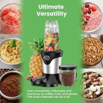 Suavo 1100W Personal Blender for Smoothies and Shakes
