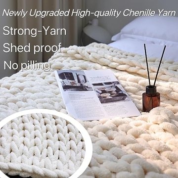 Cozy Handmade Chenille Blanket 40×50 Inch