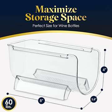 Homeries Wine & Water Bottle Organizer Holder Stackable Wine Rack for Kitchen Countertops, Table Top, Pantry, Fridge, Bars – Acrylic, Free Standing Wine Shelf – Holds Beer, Pop, Soda & Cans (2)