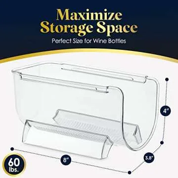 Homeries Wine & Water Bottle Organizer Holder Stackable Wine Rack for Kitchen Countertops, Table Top, Pantry, Fridge, Bars – Acrylic, Free Standing Wine Shelf – Holds Beer, Pop, Soda & Cans (2)