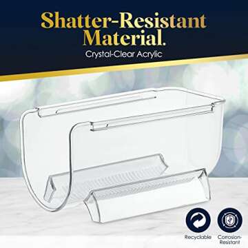 Homeries Wine & Water Bottle Organizer Holder Stackable Wine Rack for Kitchen Countertops, Table Top, Pantry, Fridge, Bars – Acrylic, Free Standing Wine Shelf – Holds Beer, Pop, Soda & Cans (2)