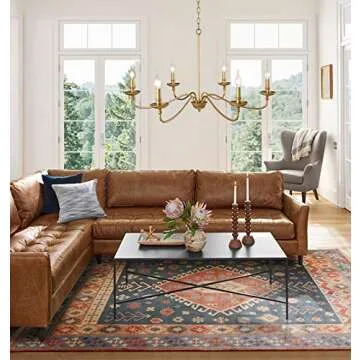 SEOL-Light 36" Dia Classic Candelabra Style Large Farmhouse Chandeliers Dining Room Light Fixture Ceiling Hanging Pendant 6 Light 240W Antique Gold Painted Finish Indoor