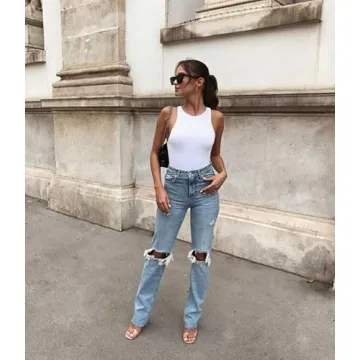 Chic REORIA Women's Halter Neck Bodysuit for Every Occasion