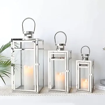 Stainless Steel Lantern Set for Festive Indoor & Outdoor Use