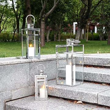 Stainless Steel Lantern Set for Festive Indoor & Outdoor Use