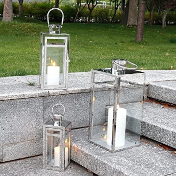 Stainless Steel Lantern Set for Festive Indoor & Outdoor Use