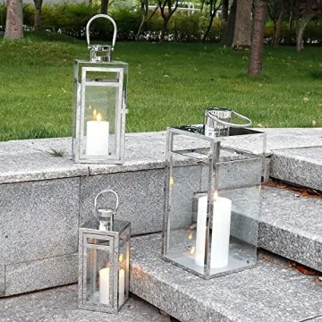 Stainless Steel Lantern Set for Festive Indoor & Outdoor Use