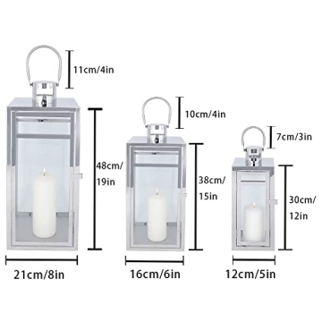 Stainless Steel Lantern Set for Festive Indoor & Outdoor Use