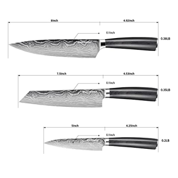 Ultra Sharp SANDEWILY Japanese Knife Set for Chefs