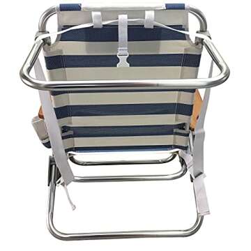 OmniCore Designs Multi-Position Wood Arm Beach Chair (2-pk) | Headrest, Media Organizer Pocket, Cup Holder, textilene Fabric, Dual Backpack Carry Straps | Outdoor Patio and Camping Chair