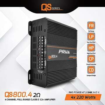 PRV Audio QS800.4 - High Power Compact 4 Channel Car Amplifier