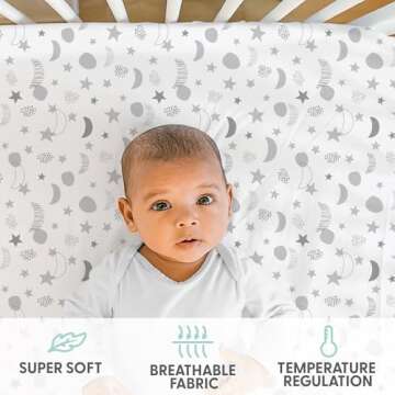 The Peanutshell 4-Pack Fitted Crib Sheet Set - Super Soft & Breathable Baby Girl or Boy Crib Sheets,...