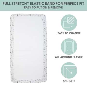 The Peanutshell 4-Pack Fitted Crib Sheet Set - Super Soft & Breathable Baby Girl or Boy Crib Sheets, Nursery Decor, Fit for Standard Mattress Cover- Celestial Moon & Stars