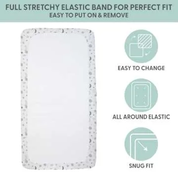 The Peanutshell 4-Pack Fitted Crib Sheet Set - Super Soft & Breathable Baby Girl or Boy Crib Sheets, Nursery Decor, Fit for Standard Mattress Cover- Celestial Moon & Stars