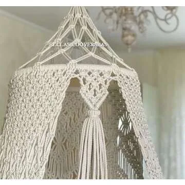 Beautiful Macrame Swing Bed with Cushion - Indoor/Outdoor Hammock, Indoor Swing Chair