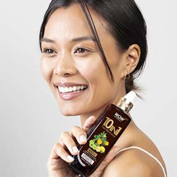 Wow Skin Science 10 in 1 Leave in Conditioner Spray for Dry Damaged Hair - Detangler Spray - Women & Mens Leave in Conditioner for Curly Hair