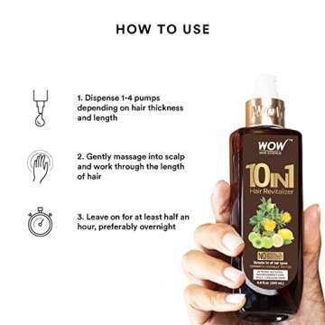 Wow Skin Science 10 in 1 Leave in Conditioner Spray for Dry Damaged Hair - Detangler Spray - Women & Mens Leave in Conditioner for Curly Hair