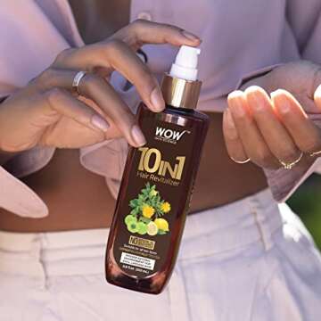 Wow Skin Science 10 in 1 Leave in Conditioner Spray for Dry Damaged Hair - Detangler Spray - Women & Mens Leave in Conditioner for Curly Hair