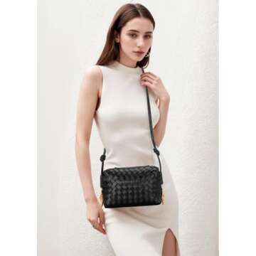 GASSDA Woven Crossbody Bags for Women,Woven Purses Small Shuoulder Bag for Women Woven Leather Handb...