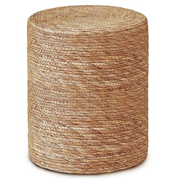 Cplxroc Pouf Ottoman, 100% Handwoven Seagrass Braided Pouffe, Boho Decor Floor Chair for Couch or De...