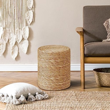Cplxroc Handwoven Pouf Ottoman with Durable Design