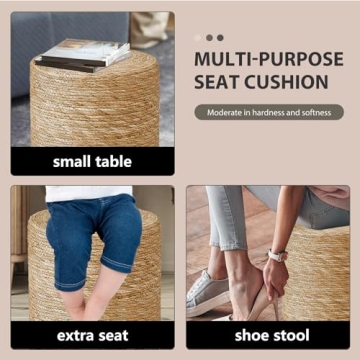 Cplxroc Handwoven Pouf Ottoman with Durable Design