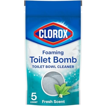 Clorox Foaming Toilet Bomb – Bleach Free, Fresh Scent, 5 Count