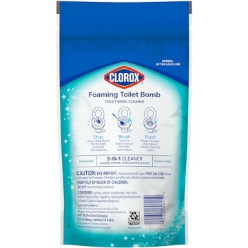 Clorox Foaming Toilet Bomb Bleach Free Cleaning Tablets 5 Count