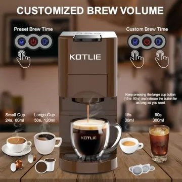 KOTLIE 4-in-1 Espresso Maker for K-Cups & Pods