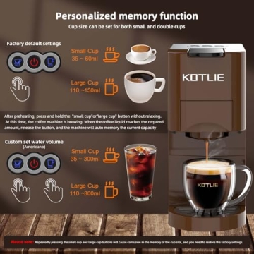 KOTLIE 4-in-1 Espresso Maker for K-Cups & Pods