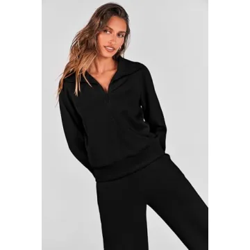 PRETTYGARDEN Women's Cozy Half Zip Lounge Set for Fall