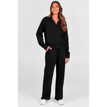 PRETTYGARDEN Women's Cozy Half Zip Lounge Set for Fall