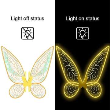Light Up Fairy Wings for Kids and Adults Costumes