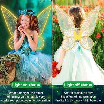 Light Up Fairy Wings for Kids and Adults Costumes