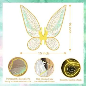Light Up Fairy Wings for Kids and Adults Costumes